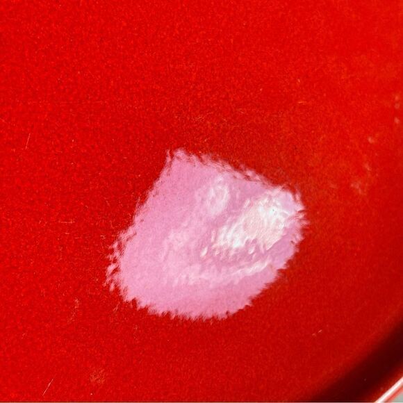 Vintage Bright Red Speckled Glaze 10” Stoneware Couple Dinner Plates - Picture 14 of 16